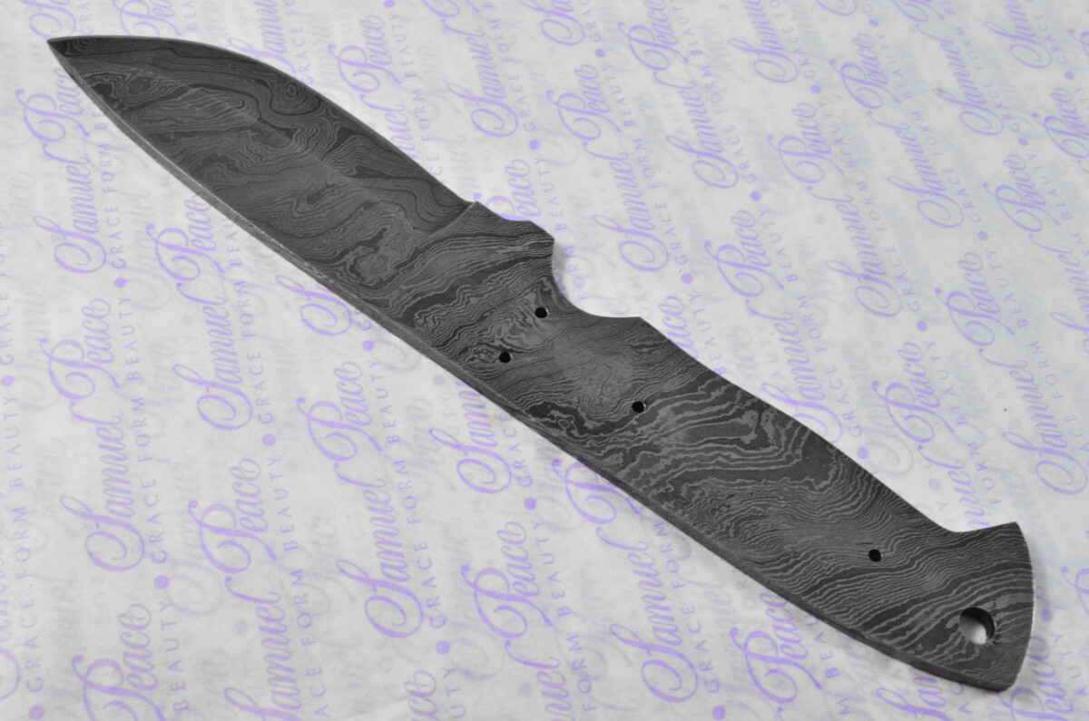 Knife Making Kit! Damascus Steel Bushcraft Knife Laminate Wood Scales inc Leather Sheath - Image 4