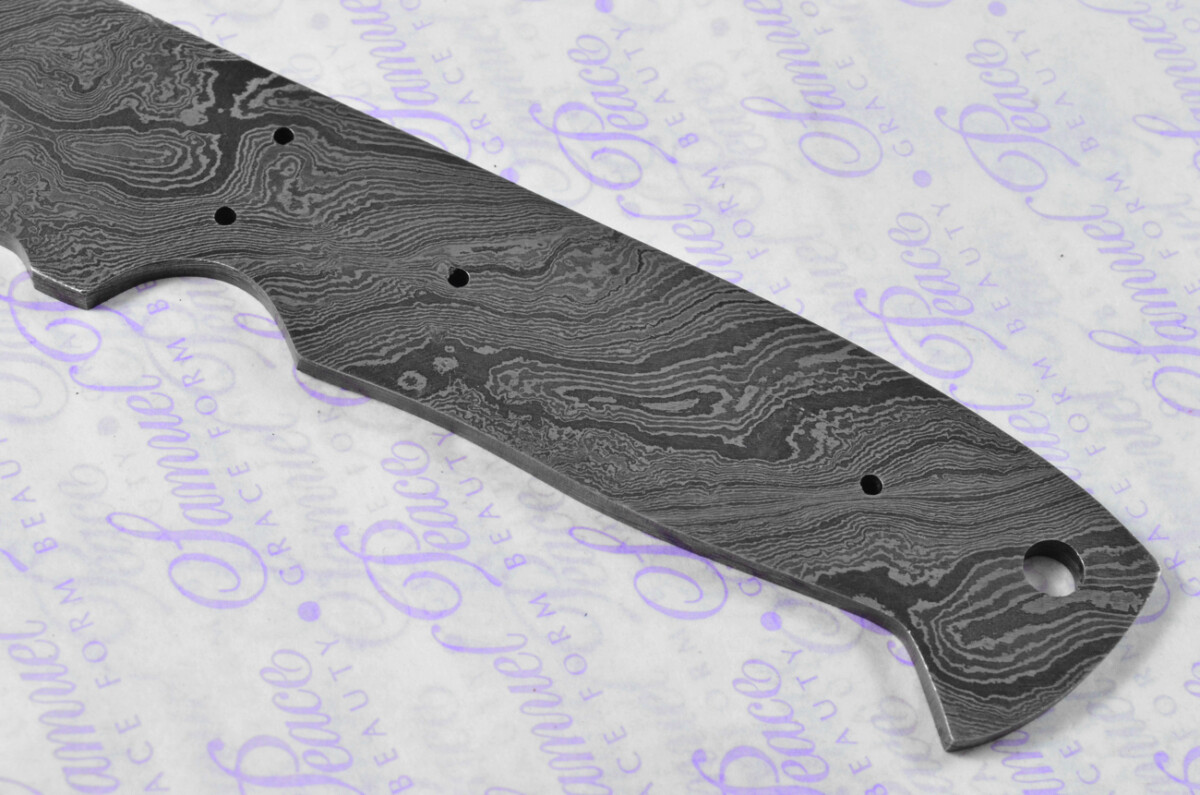 Knife Making Kit! Damascus Steel Bushcraft Knife Laminate Wood Scales inc Leather Sheath - Image 5