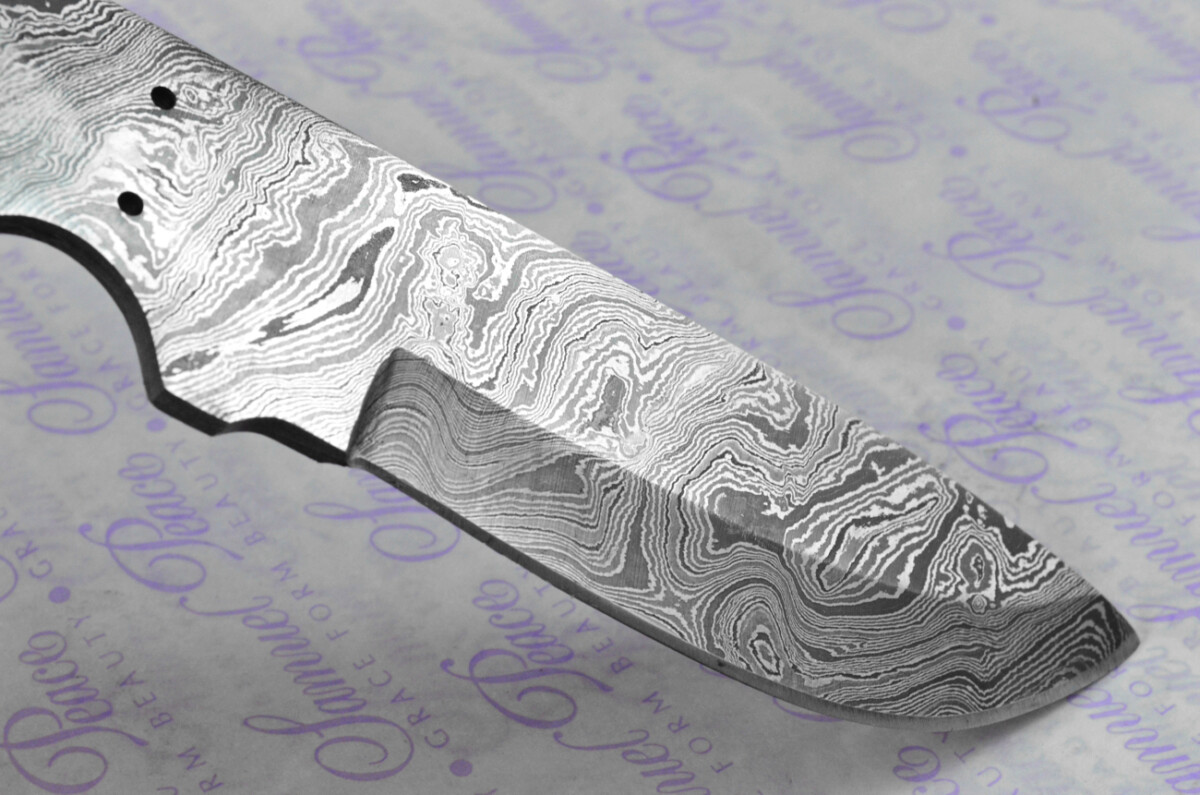 Knife Making Kit! Damascus Steel Bushcraft Knife Laminate Wood Scales inc Leather Sheath - Image 7