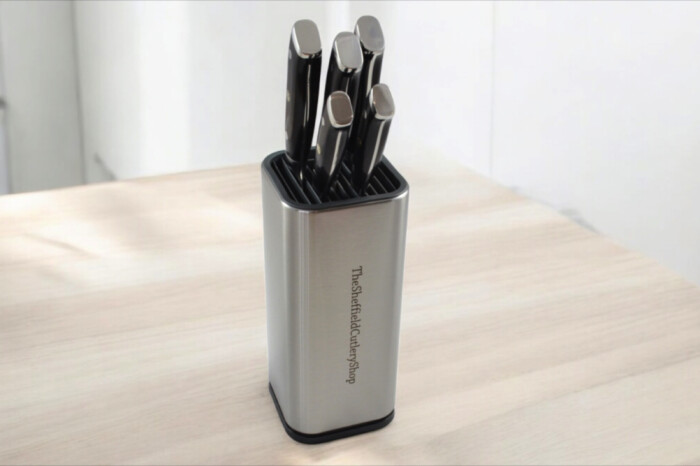 A Stainless Steel Kitchen Knife Block, Made In Sheffield - Image 3