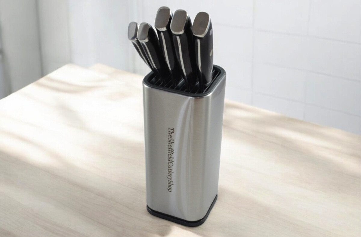 A Stainless Steel Kitchen Knife Block, Made In Sheffield - Image 4