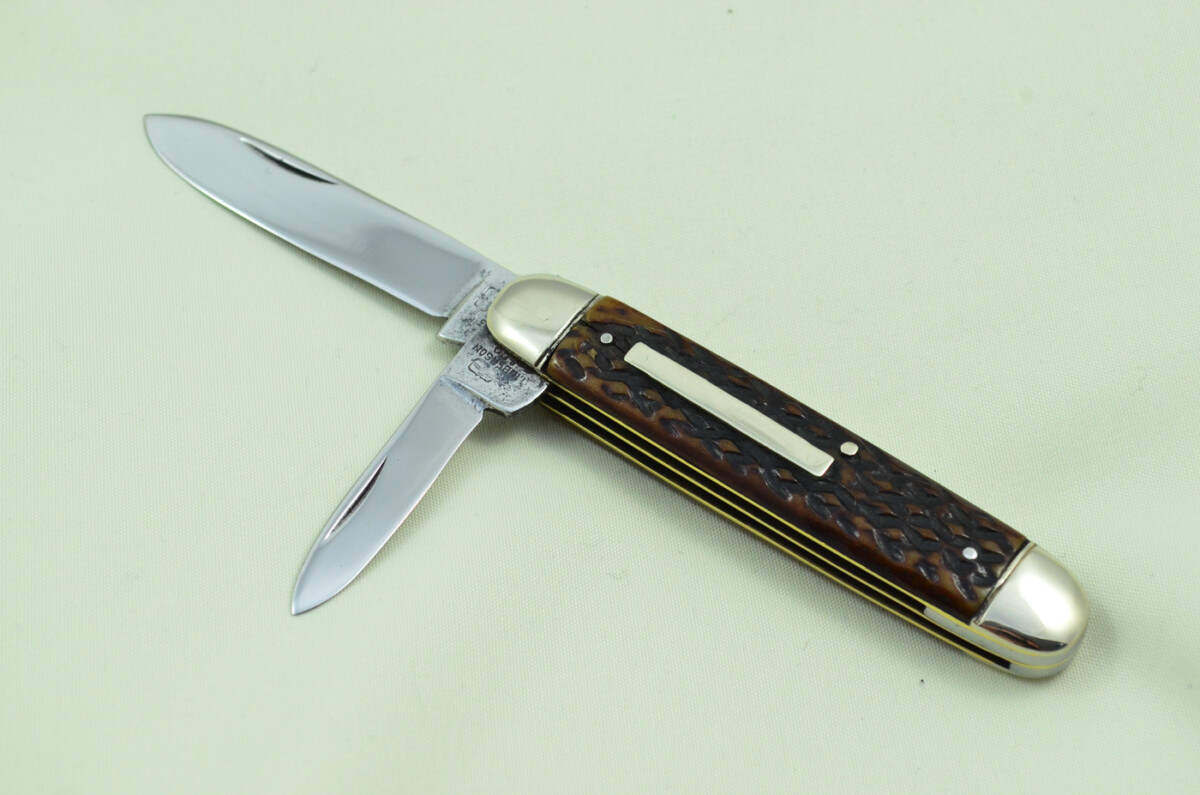 Ibberson Sheffield Made 2 Blade Stag Antler Horn Scaled Pen Knife - Image 2