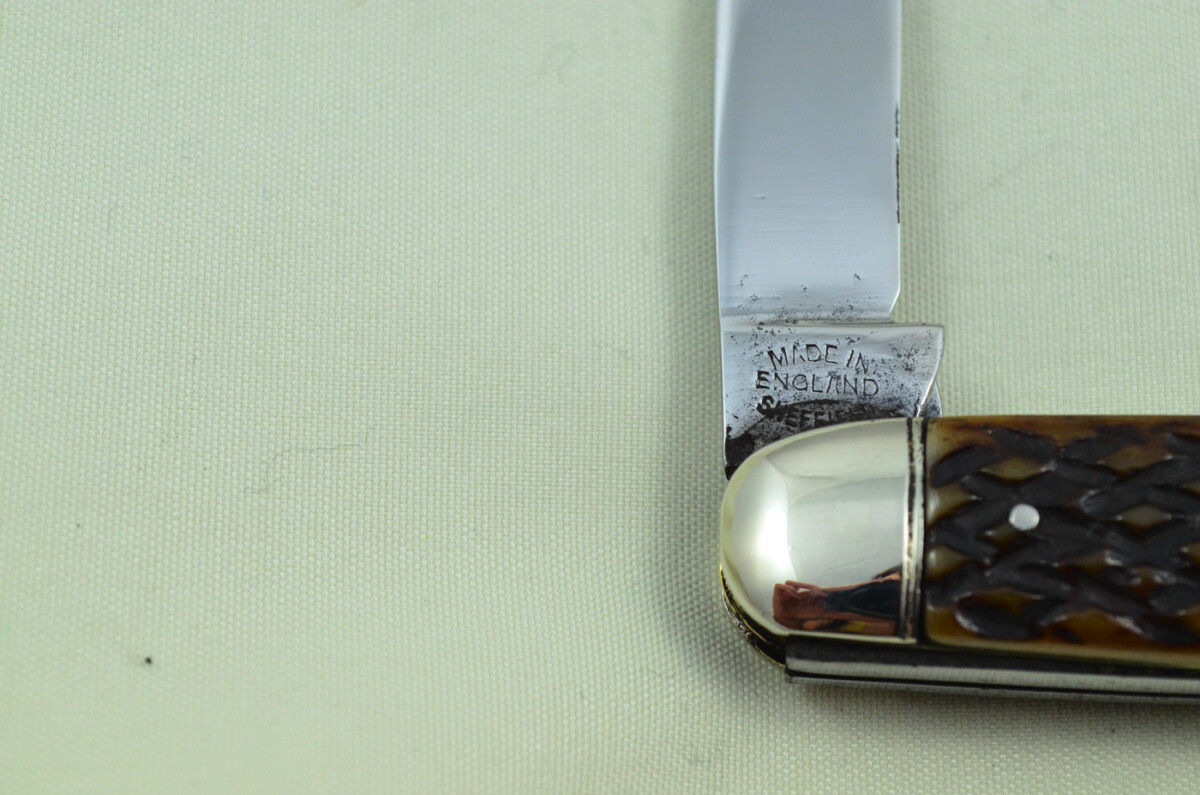 Ibberson Sheffield Made 2 Blade Stag Antler Horn Scaled Pen Knife - Image 5