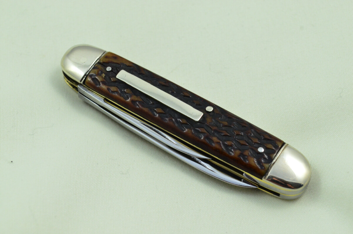 Ibberson Sheffield Made 2 Blade Stag Antler Horn Scaled Pen Knife - Image 7