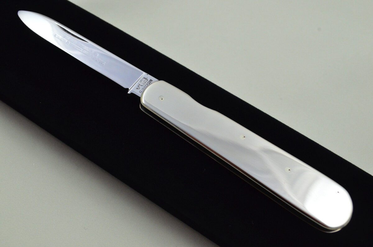 G Ibberson Sheffield Made 2 Blade Brass Scaled Pen/Pocket Knife - Image 2