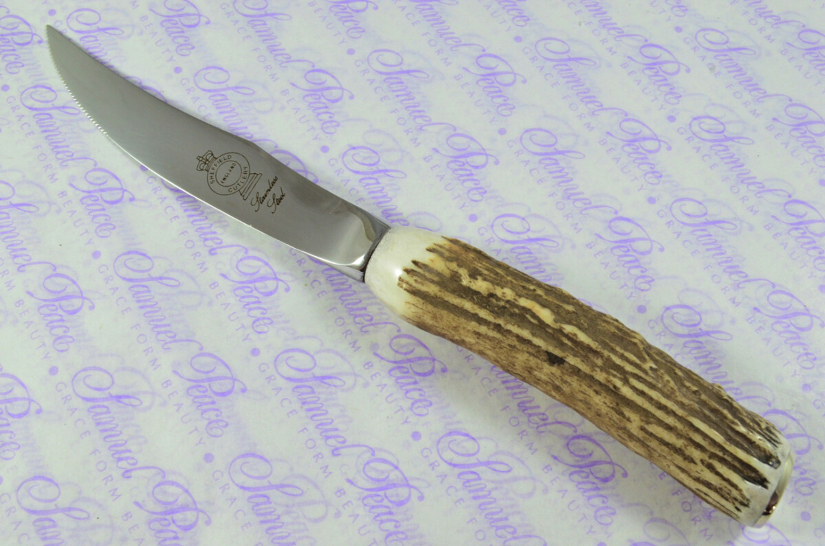 Brand New Six Hump Back Genuine Stag/Antler Handle Steak Knives Made in Sheffield England - Image 3