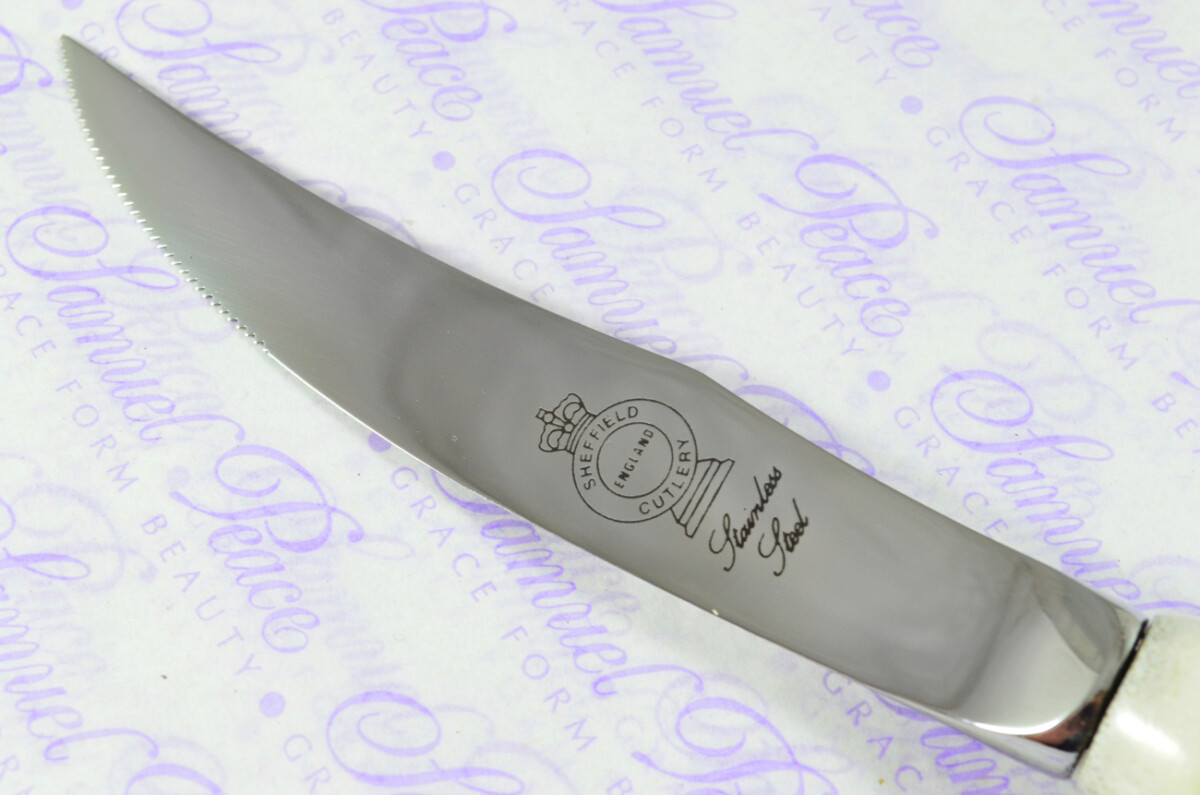 Brand New Six Hump Back Genuine Stag/Antler Handle Steak Knives Made in Sheffield England - Image 5