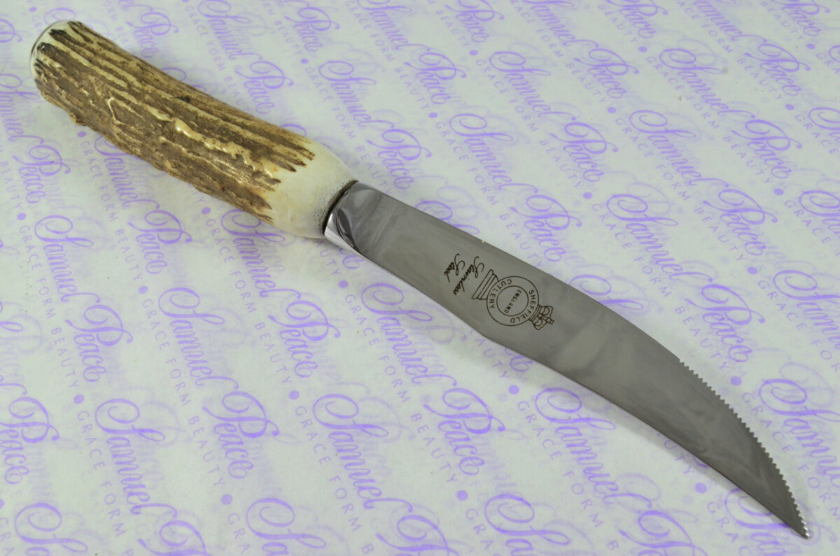 Brand New Six Hump Back Genuine Stag/Antler Handle Steak Knives Made in Sheffield England - Image 9