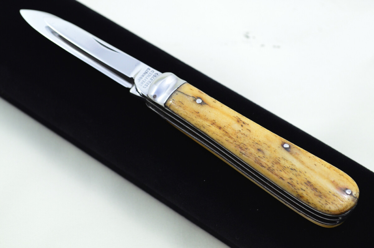 John Watts Sheffield Made 2 Blade Stag Antler Horn Scaled Pen Knife