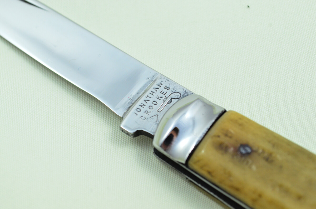 Jonathan Crookes Sheffield Made 1 Blade Stag Antler Horn Scaled Pen Knife - Image 3