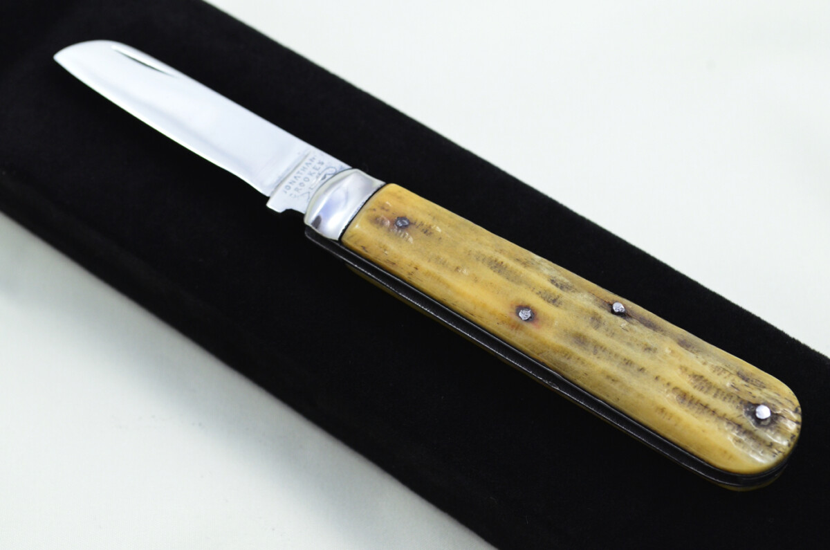 Jonathan Crookes Sheffield Made 1 Blade Stag Antler Horn Scaled Pen Knife