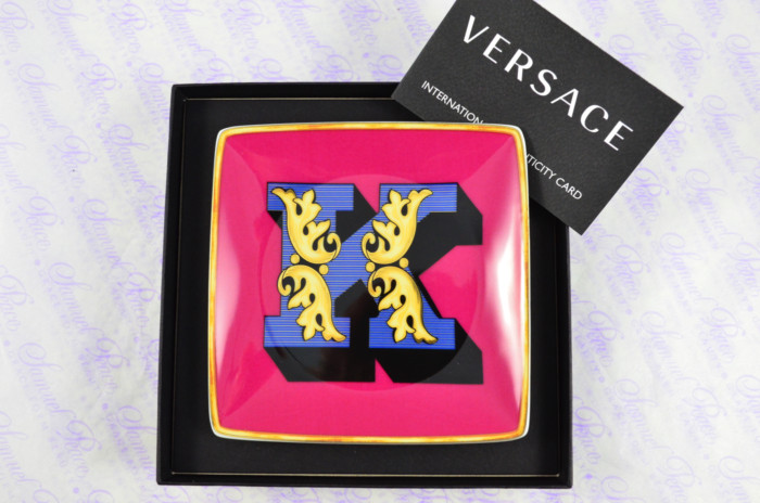 VERSACE ALPHABET K DISH 12CM
