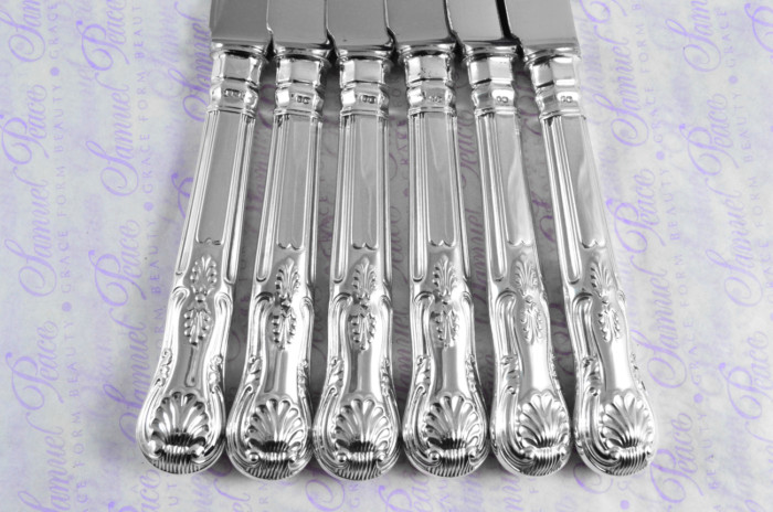 C.J.Vander Sheffield Assayed 12 Dessert Knives Sterling Silver Kings Pattern 1973 - Image 4