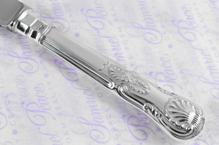 C.J.Vander Sheffield Assayed 12 Dessert Knives Sterling Silver Kings Pattern 1973 - Image 9