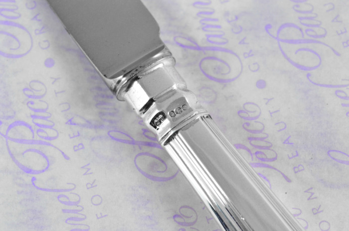 C.J.Vander Sheffield Assayed 12 Dessert Knives Sterling Silver Kings Pattern 1973 - Image 11