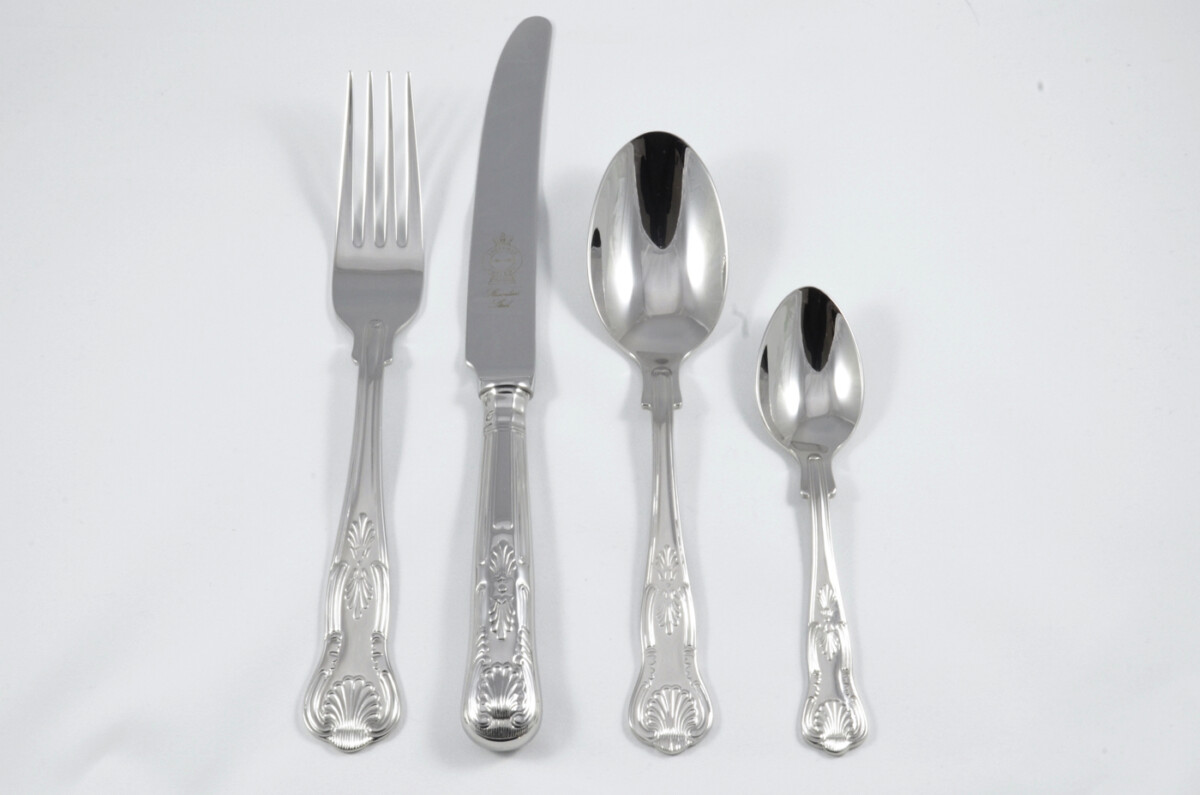New Kings Pattern 4 Piece place Setting Made in Sheffield England Stainless Steel Cutlery