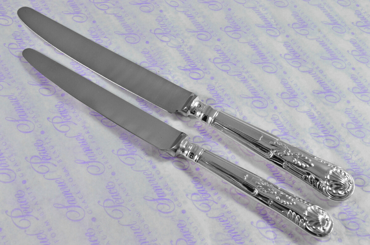 William Comyns & Sons Ltd Kings Pattern London Assayed 6 Dinner 6 Dessert Knives Sterling Silver 1968 - Image 7