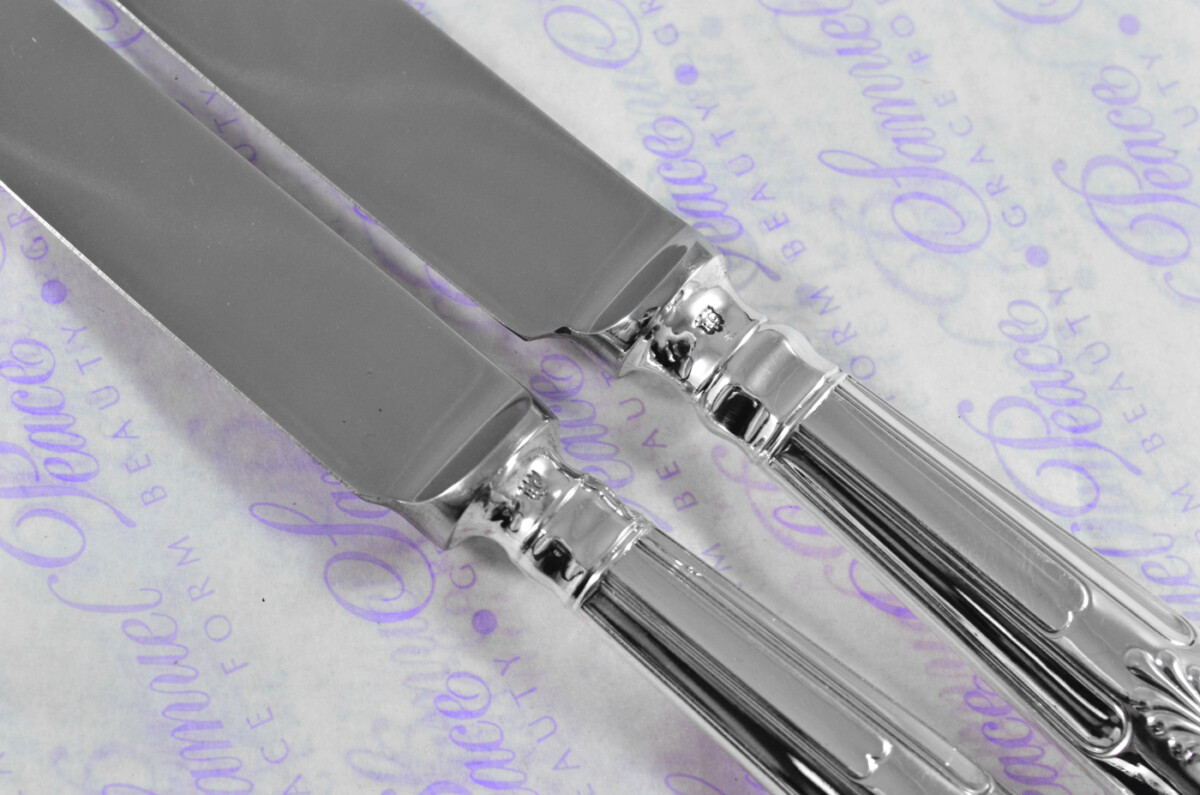 William Comyns & Sons Ltd Kings Pattern London Assayed 6 Dinner 6 Dessert Knives Sterling Silver 1968 - Image 12