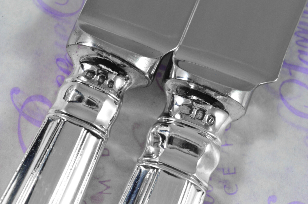 William Comyns & Sons Ltd Kings Pattern London Assayed 6 Dinner 6 Dessert Knives Sterling Silver 1968 - Image 2