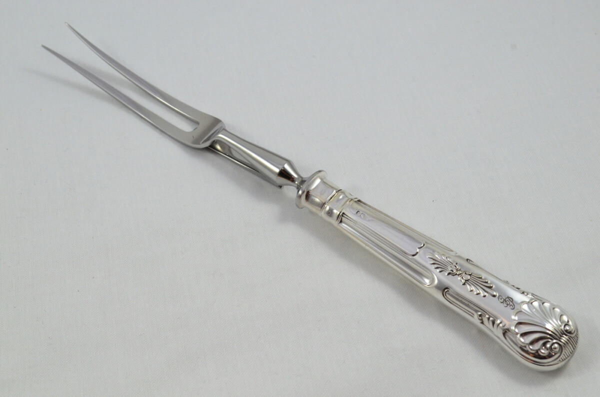 Fenton Brothers Wooden Cased Sterling Silver Handled 3 Piece Carving Set Kings Pattern 1972 - Image 6