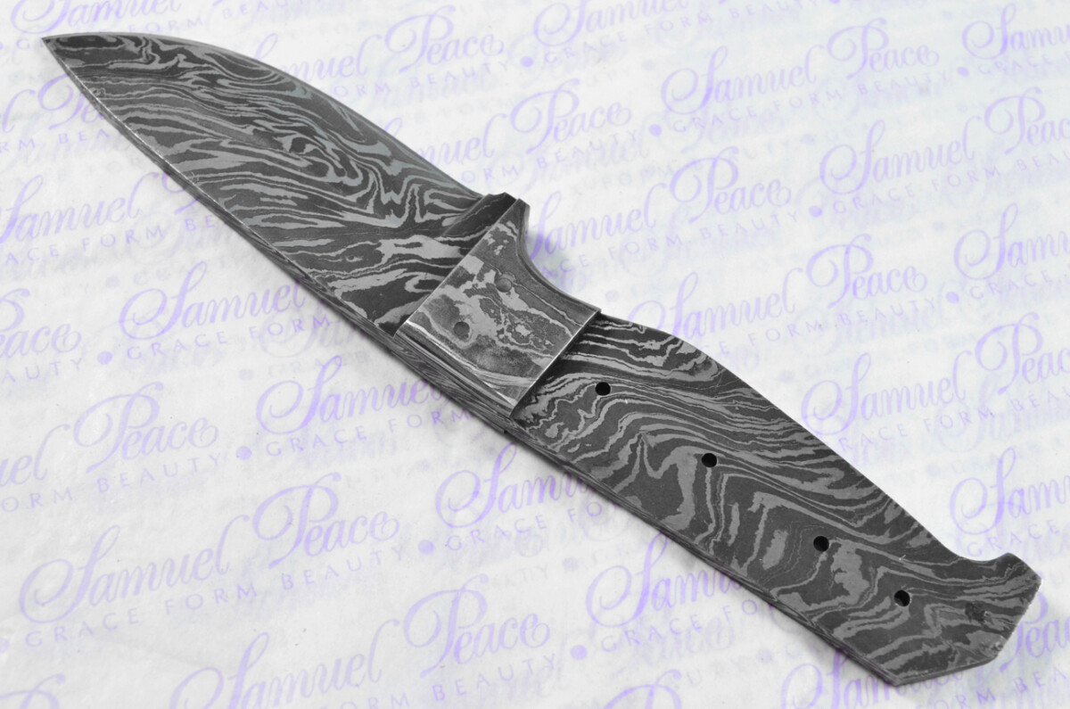 Knife Making Kit! Damascus Steel Utility Knife Buffalo Scales Damascus Bolster inc Leather Sheath - Image 5