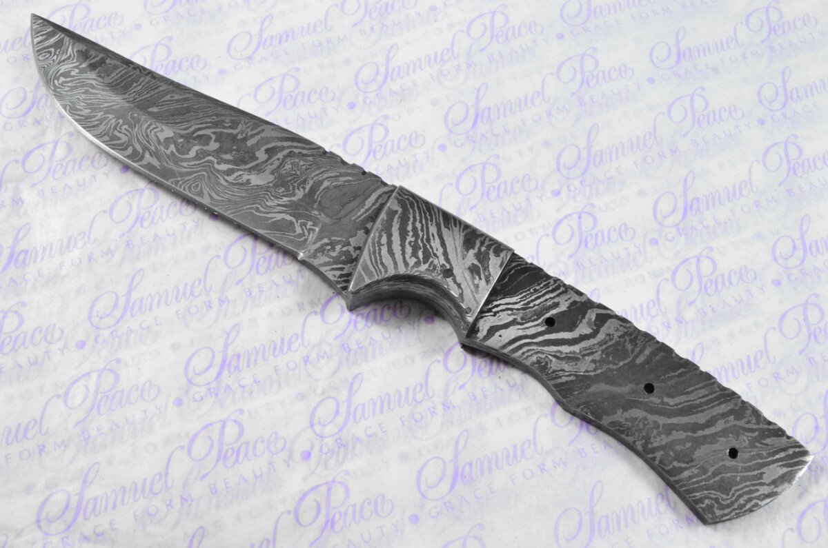 Knife Making Kit! Damascus Steel Bowie Knife Green Laminate Wood Scales Damascus Bolster inc Leather Sheath - Image 3