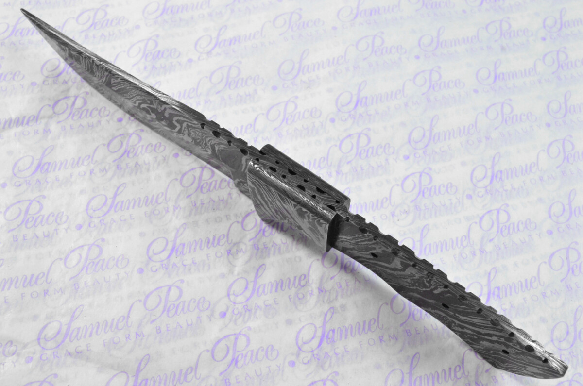 Knife Making Kit! Damascus Steel Bowie Knife Green Laminate Wood Scales Damascus Bolster inc Leather Sheath - Image 4