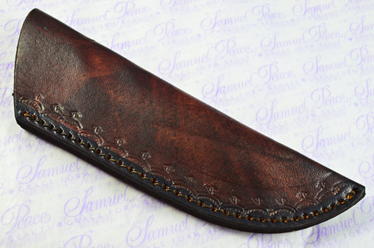 Knife Making Kit! Damascus Steel Bowie Knife Green Laminate Wood Scales Damascus Bolster inc Leather Sheath - Image 8