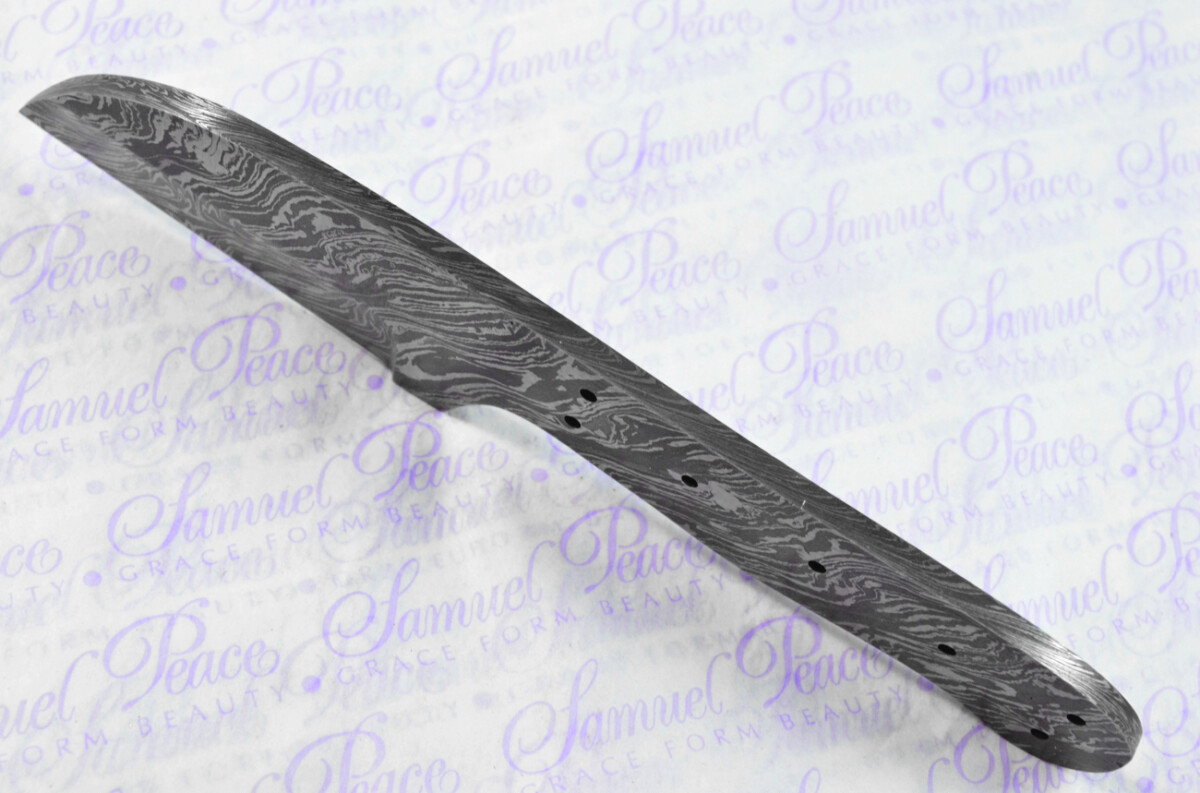 Knife Making Kit! Damascus Steel Straight Edge Knife Laminate Wood Scales inc Leather Sheath - Image 4
