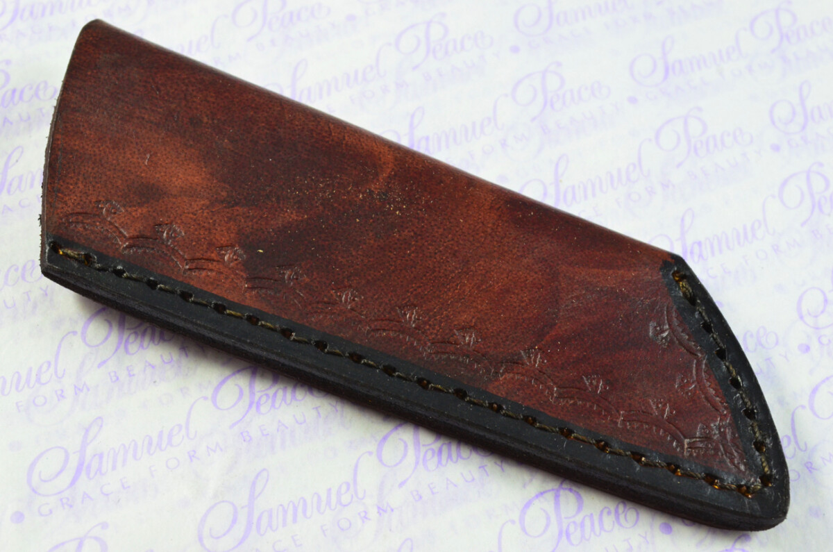 Knife Making Kit! Damascus Steel Straight Edge Knife Laminate Wood Scales inc Leather Sheath - Image 8