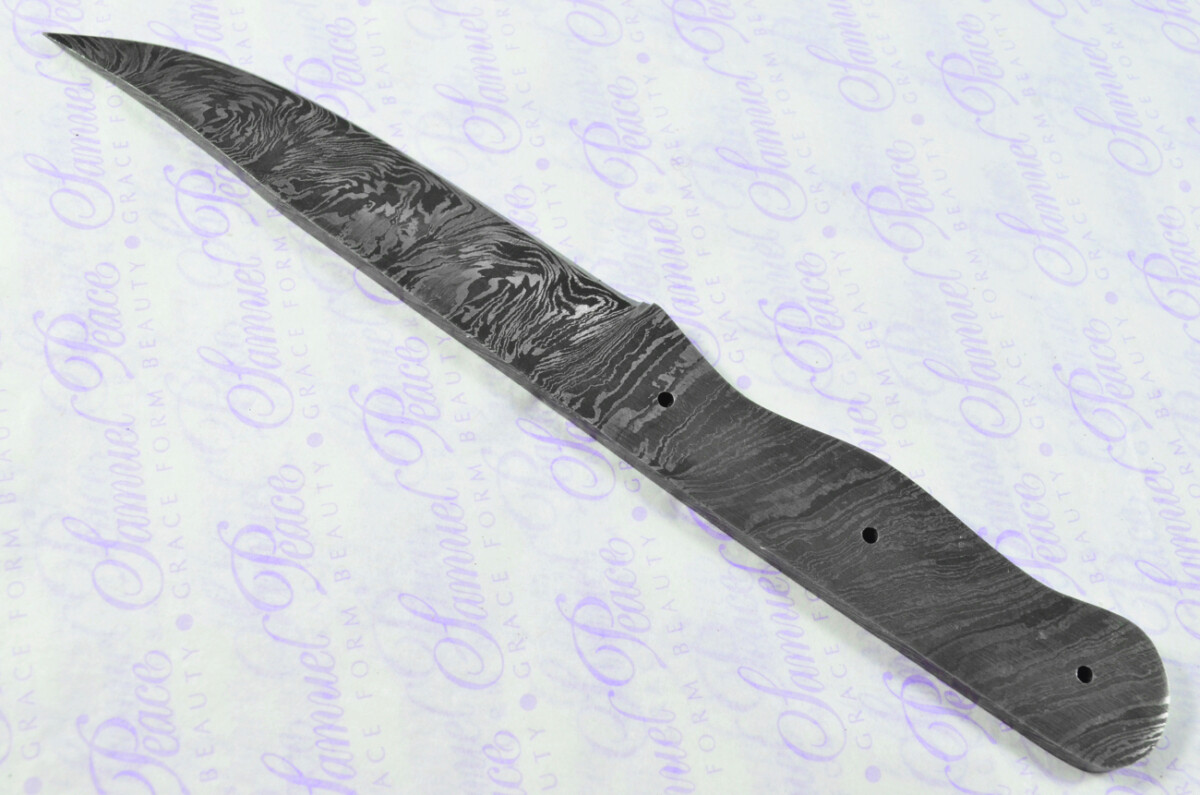 Kitchen Knife Making Kit! Fantastic Damascus Steel Vegetable/Utility Knife Rosewood Scales Unbelievable Piece inc Leather Sheath - Image 5