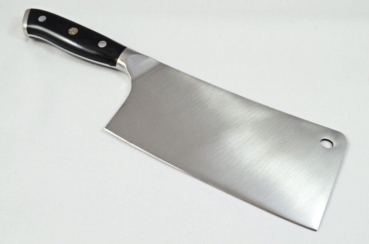 Black Wood Handled Cleaver Knife 7" - Made In Sheffield High Carbon Stainless Steel Razor Sharp - Image 3