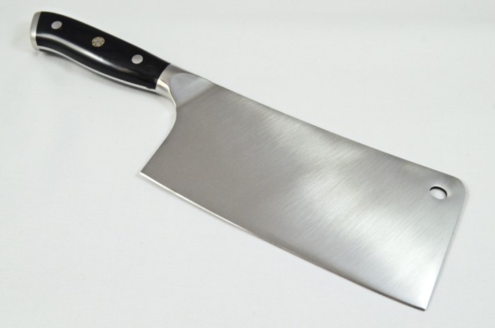 Black Wood Handled Cleaver Knife 7" - Made In Sheffield High Carbon Stainless Steel Razor Sharp - Image 3