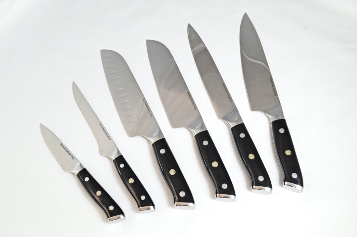 An Ultimate 6-Piece Black-Handled Premium Kitchen Knife Set – Ergonomic Handle, Made in Sheffield