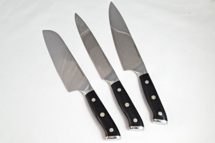 A Classic 3-Piece Black-Handled Premium Kitchen Knife Set – Ergonomic Handle, Made in Sheffield