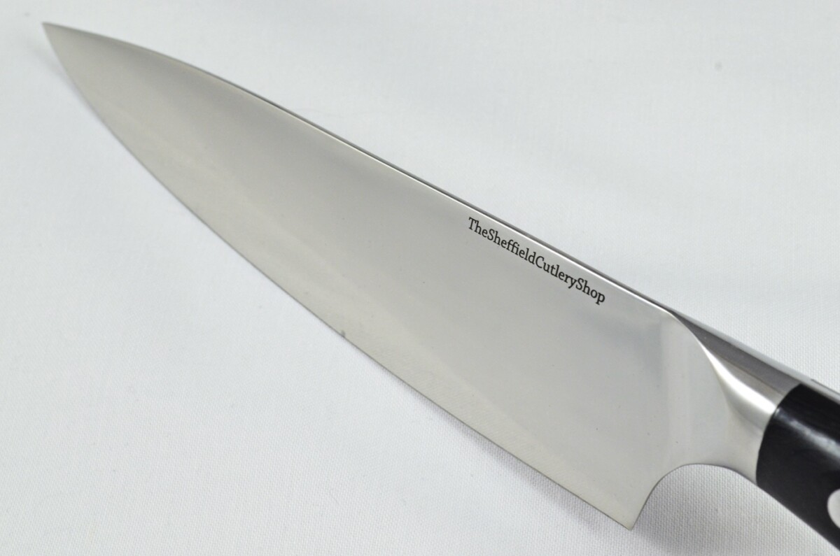 Black Wood Handled Chef Knife 7 3/4" - Made In Sheffield High Carbon Stainless Steel Razor Sharp - Image 2