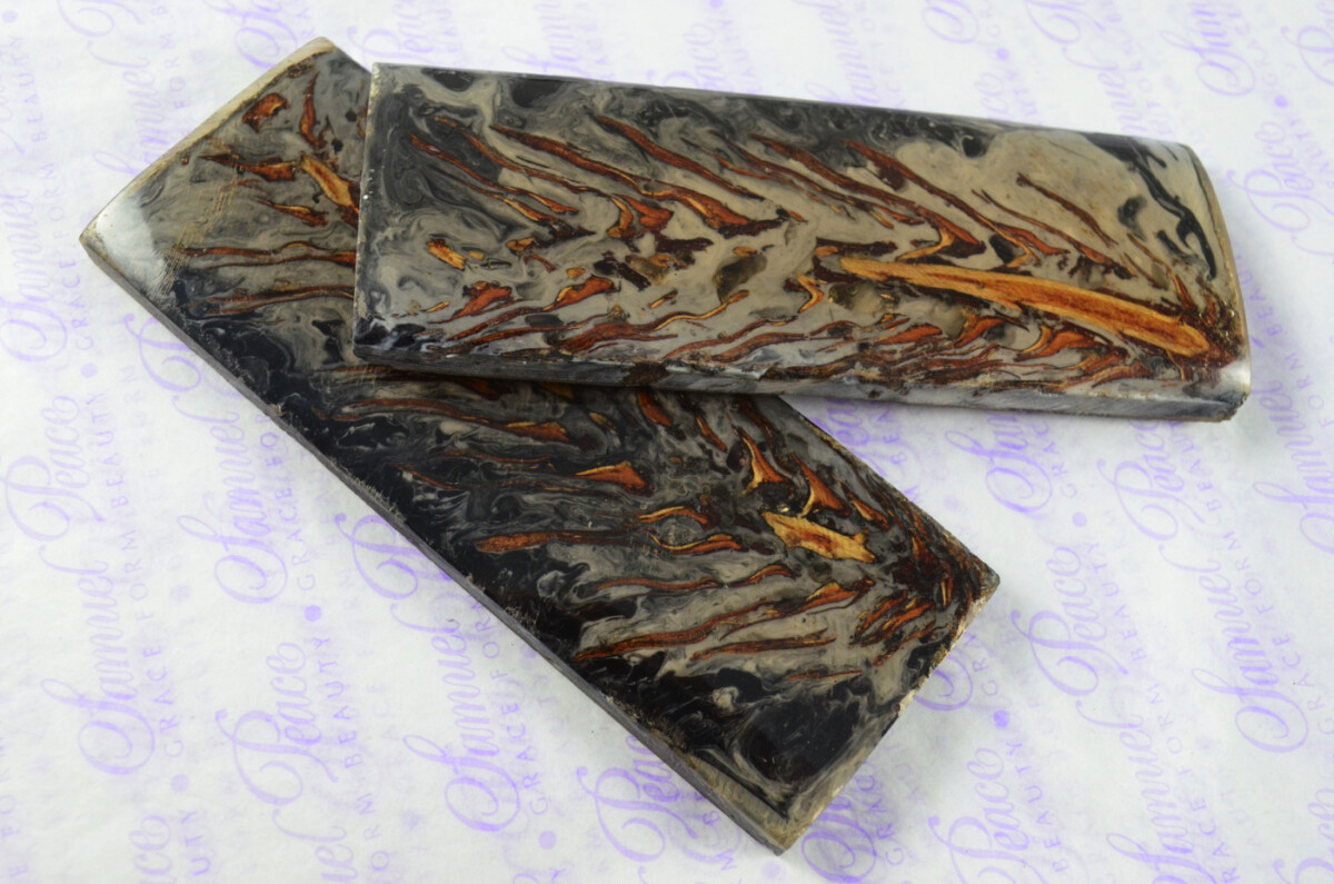 Pair of Pine Resin Knife Scales Knife Making Parts Knife Blanks - Image 5