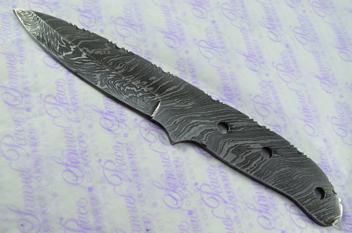 Damascus Steel Knife Making Kit! Ultimate Bushcraft Knife with Buffalo Scales inc Leather Sheath - Image 3