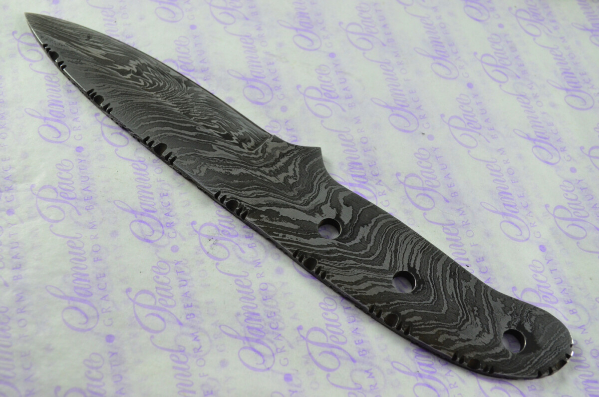Damascus Steel Knife Making Kit! Ultimate Bushcraft Knife with Buffalo Scales inc Leather Sheath - Image 4