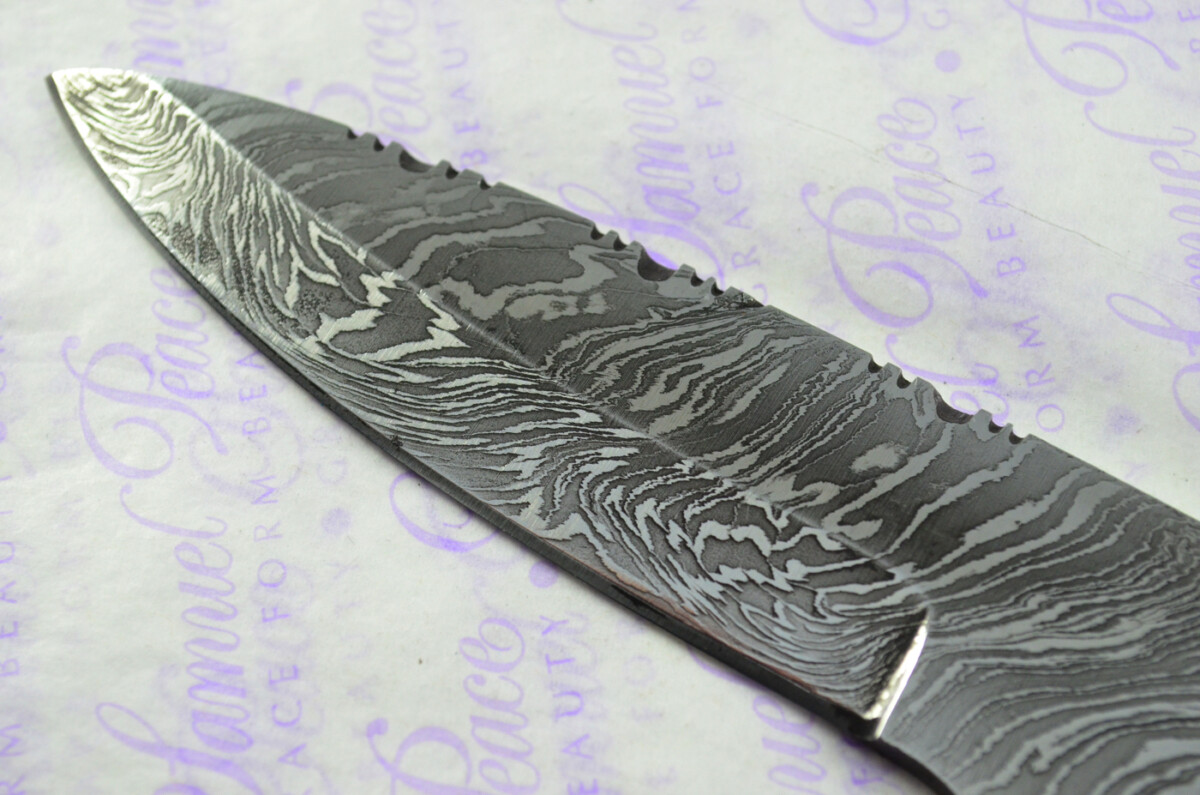Damascus Steel Knife Making Kit! Ultimate Bushcraft Knife with Buffalo Scales inc Leather Sheath - Image 6