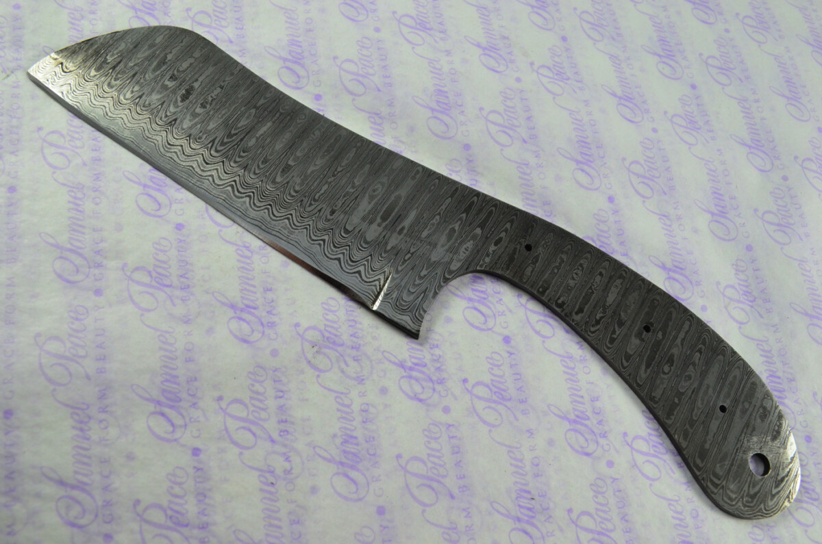 Damascus Steel Knife Making Kit! Ultimate Cleaver with Laminate Scales including Leather Sheath - Image 3