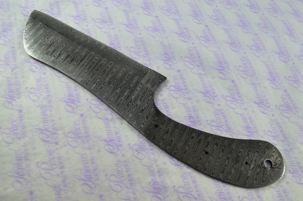Damascus Steel Knife Making Kit! Ultimate Cleaver with Laminate Scales including Leather Sheath - Image 4