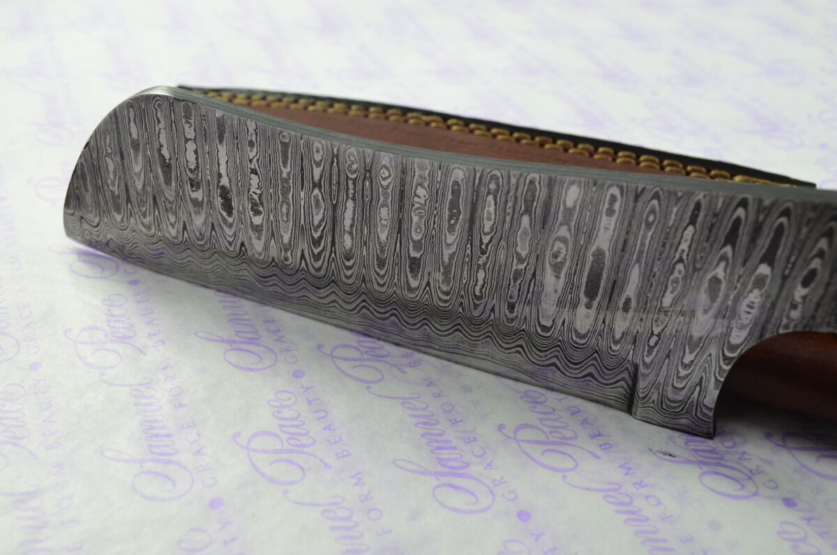 Damascus Steel Knife Making Kit! Ultimate Cleaver with Laminate Scales including Leather Sheath - Image 5