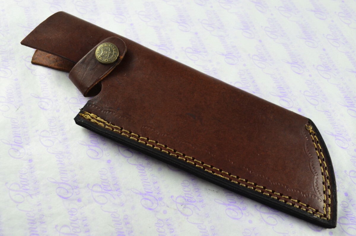 Damascus Steel Knife Making Kit! Ultimate Cleaver with Laminate Scales including Leather Sheath - Image 6