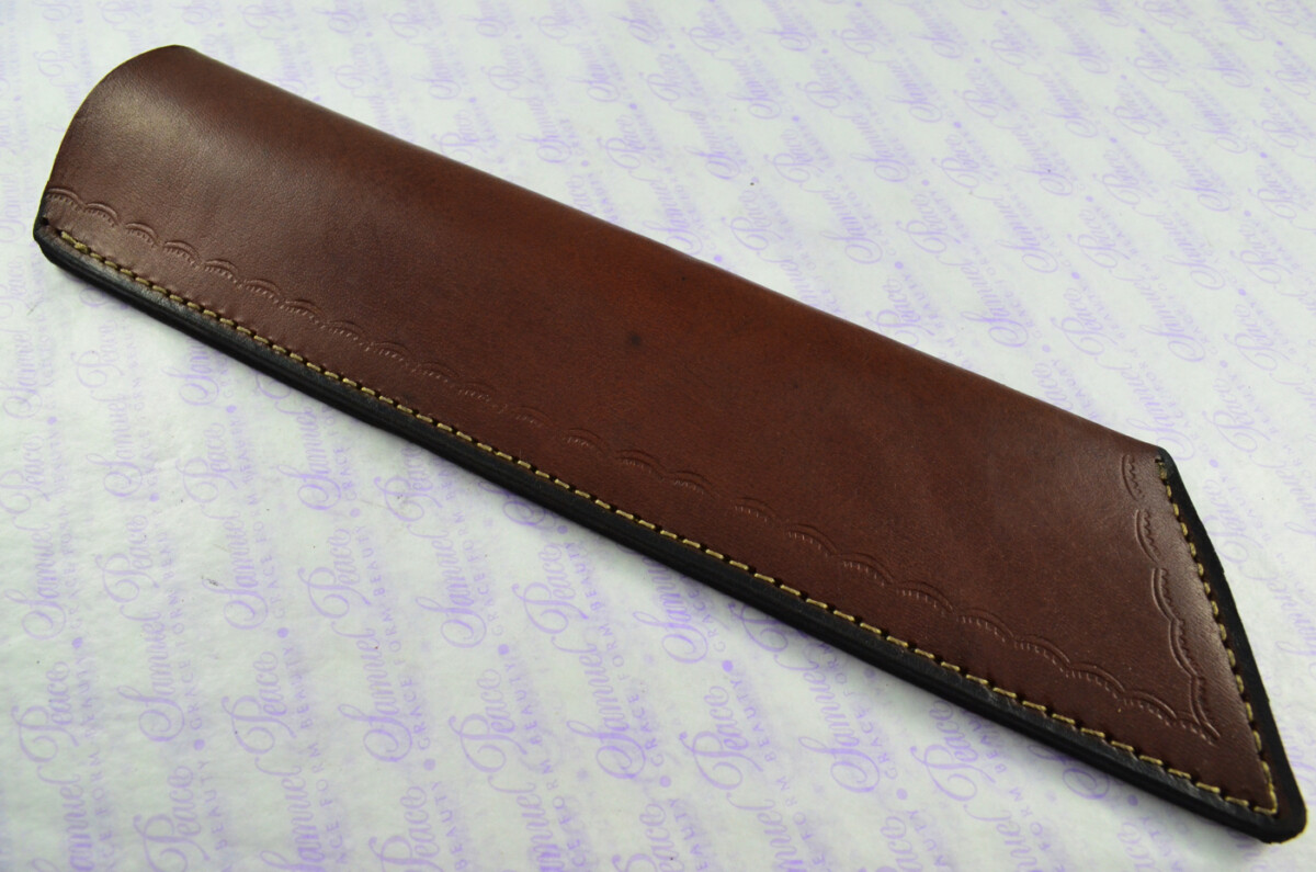 Damascus Steel Knife Making Kit! Ultimate Machete with Amazique Scales including Leather Sheath - Image 10