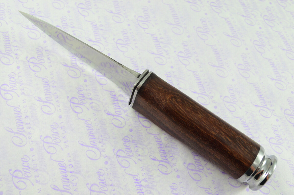 New Genuine D2 Carbon Steel Bespoke Full Tang Kiln Dried Ironwood Handle Sheffield Sgian Dubh with Leather Sheath Boxed - Image 6