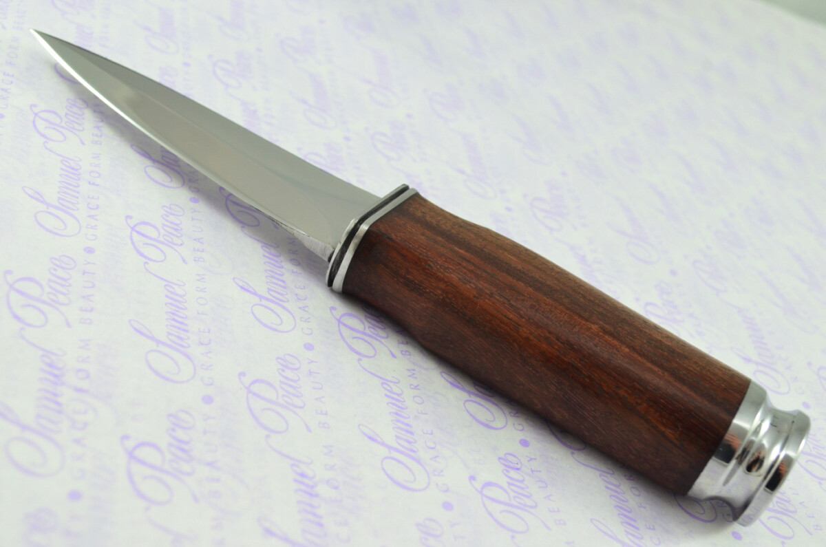 New Genuine D2 Carbon Steel Bespoke Full Tang Kiln Dried Ironwood Handle Sheffield Sgian Dubh with Leather Sheath Boxed - Image 8
