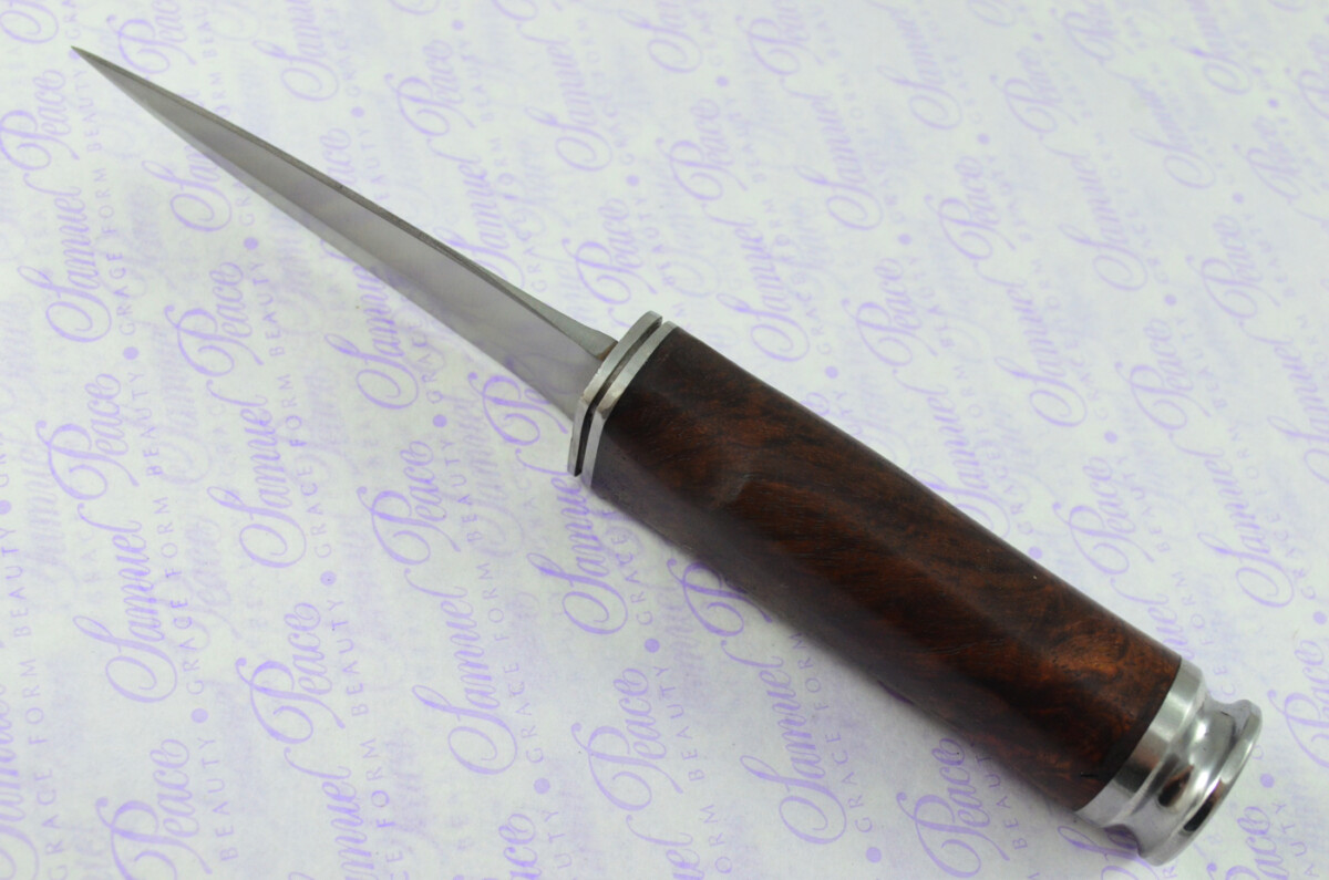 New Genuine D2 Carbon Steel Bespoke Full Tang Kiln Dried Ironwood Handle Sheffield Sgian Dubh with Leather Sheath Boxed - Image 7