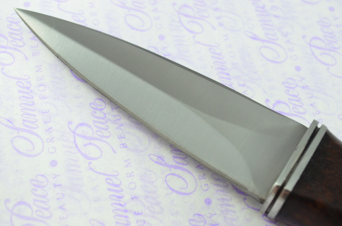 New Genuine D2 Carbon Steel Bespoke Full Tang Kiln Dried Ironwood Handle Sheffield Sgian Dubh with Leather Sheath Boxed - Image 9