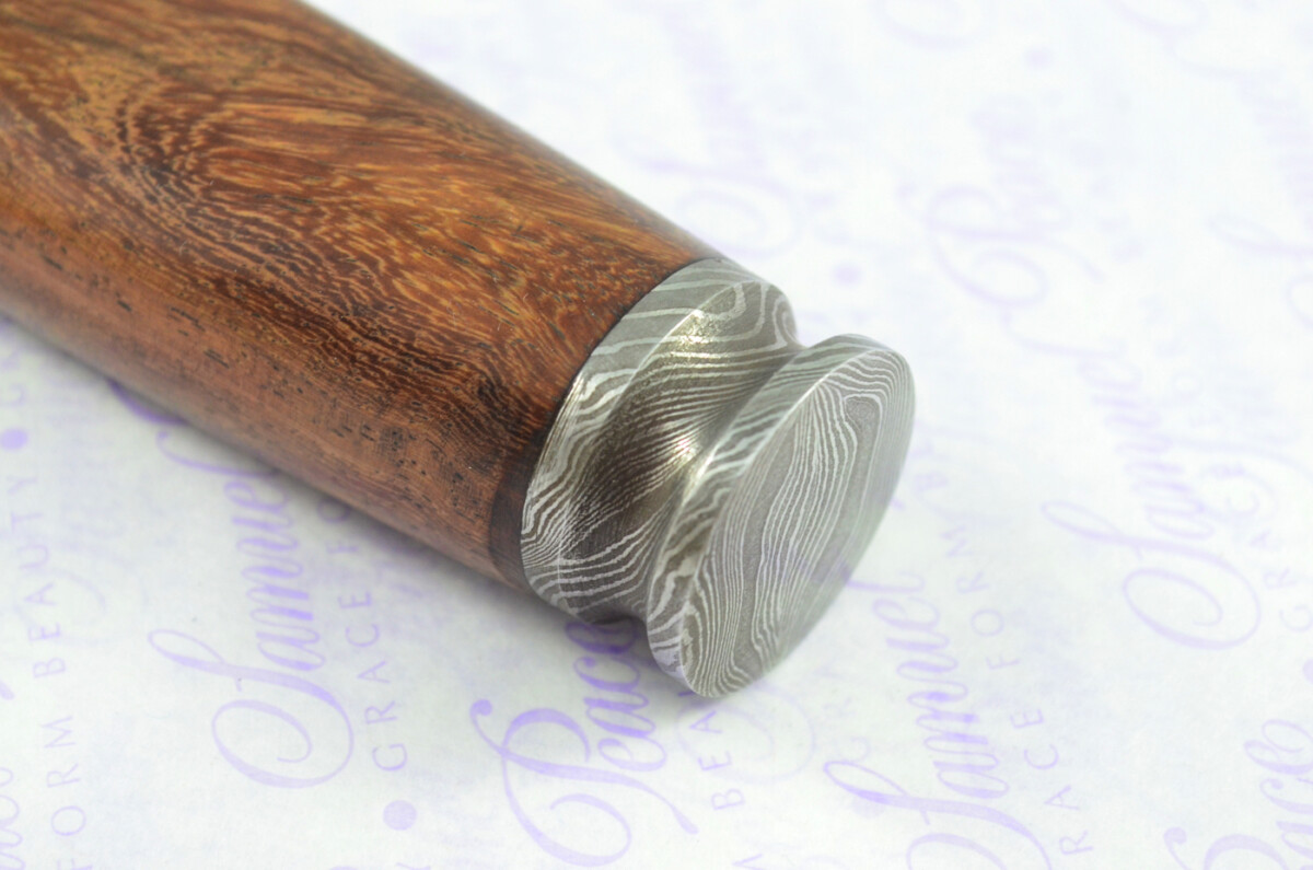 New Genuine Damascus Steel Bespoke Full Tang Kiln Dried Ironwood Handle Sheffield Sgian Dubh with Leather Sheath Boxed - Image 8